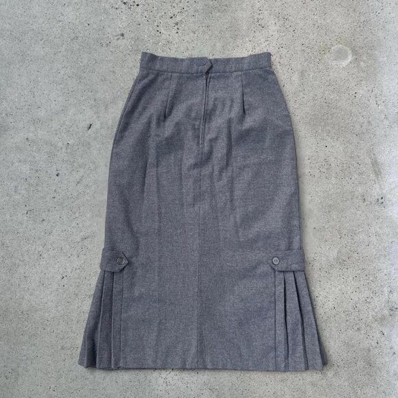 Vintage grey pleated maxi skirt - Picture 8 of 8